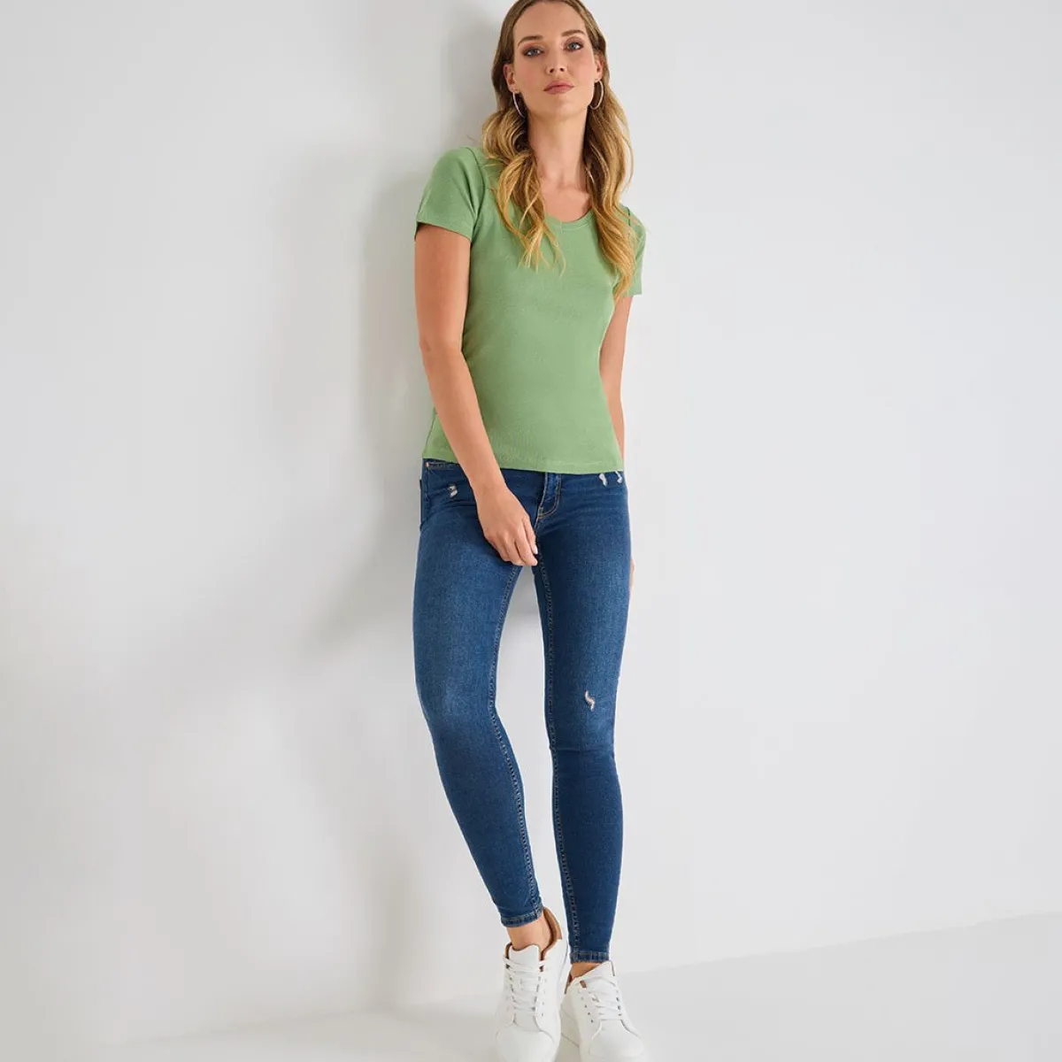 Online Ladies Watercress V Neck T-Shirt Women Basics | T-Shirts