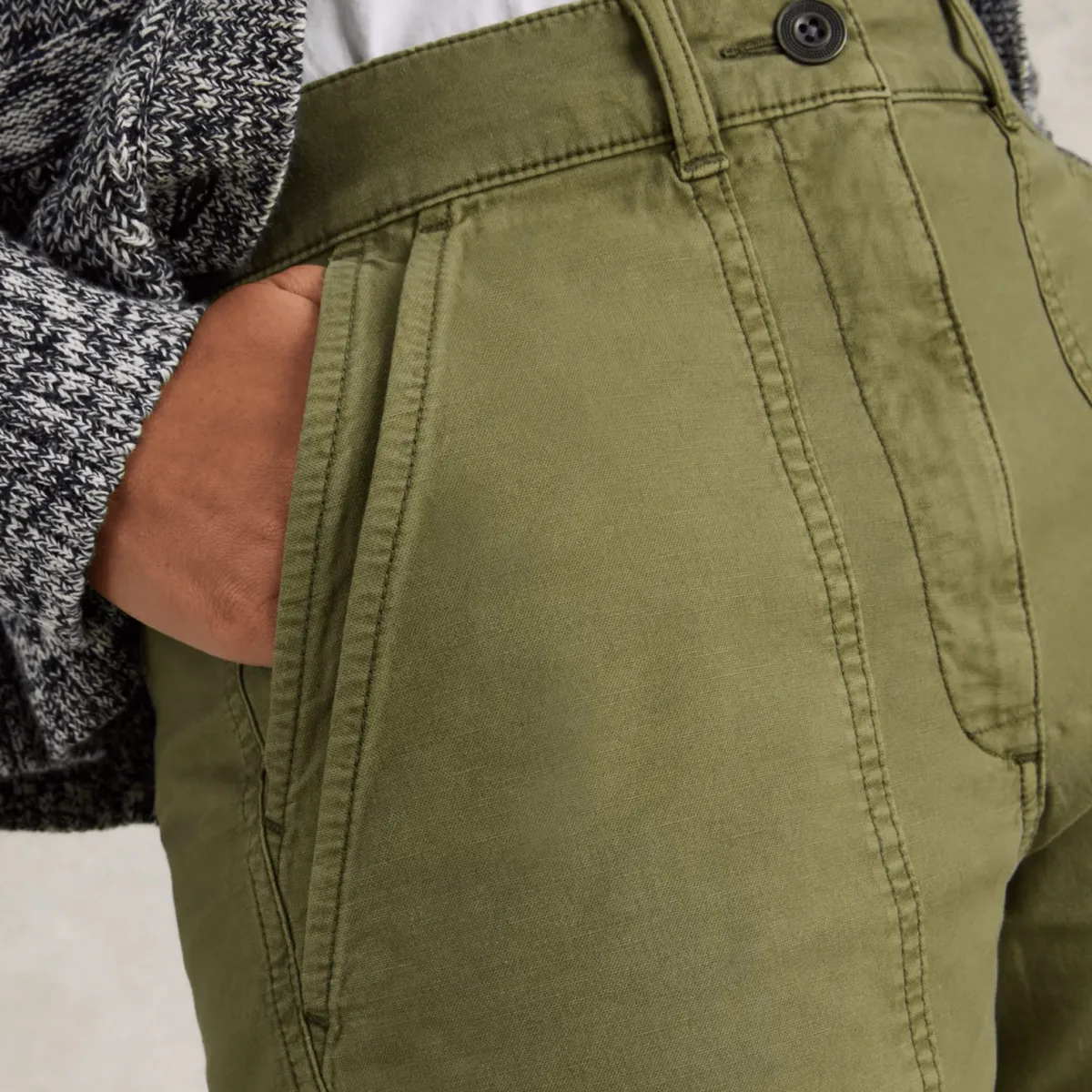 Hot Ladies White Stuff Khaki Chino Trouser Women Trousers