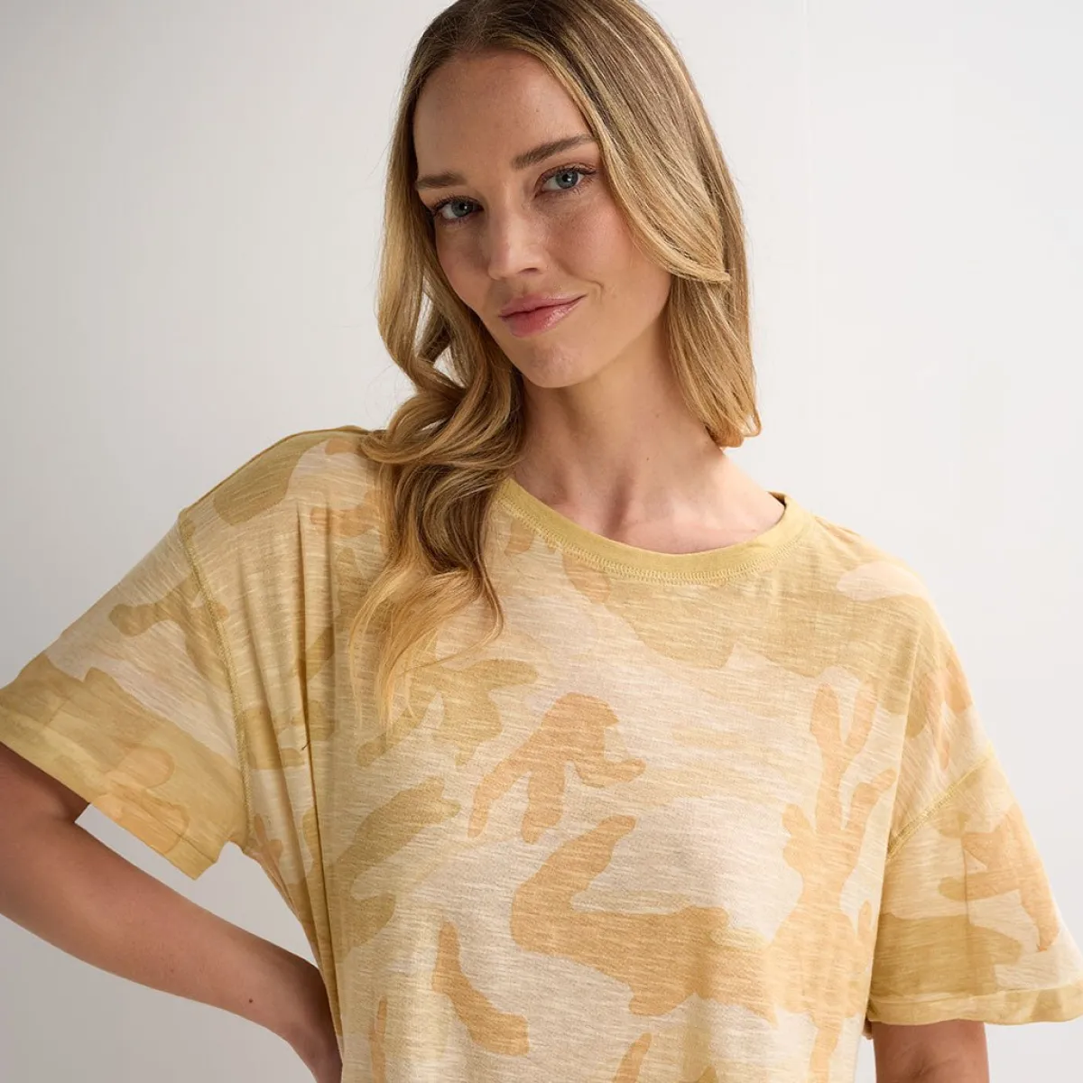 Clearance Ladies Camo Cotton Relaxed Tee Women T-Shirts