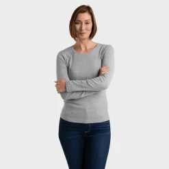 Discount Long Sleeve V Neck Top Women Basics | Longsleeves