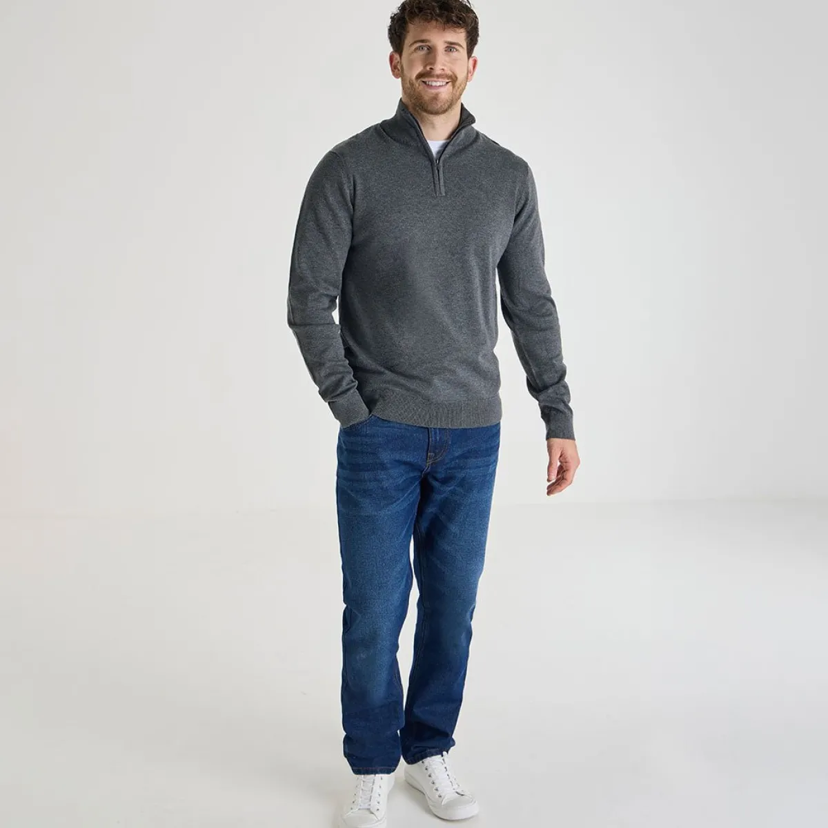 Hot Mens 1/4 Zip Jumper Knitwear | Sweatshirts & Hoodies