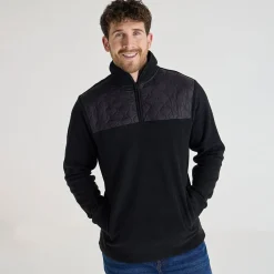 Outlet Mens 1/4 Zip Quilted Fleece Knitwear