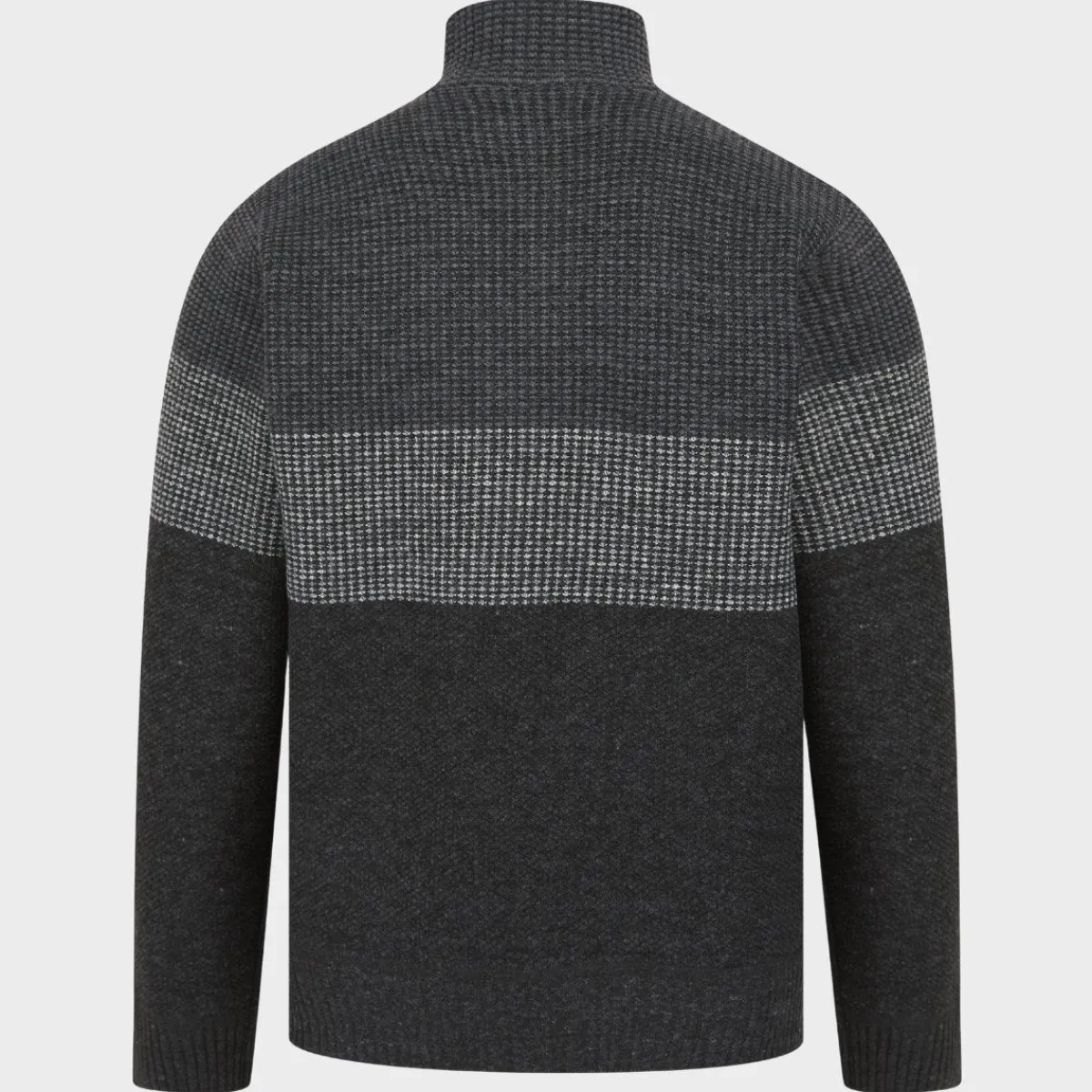 Clearance Mens 1/4 Zip Stripe Knitted Textured Jumper Knitwear | Sweatshirts & Hoodies