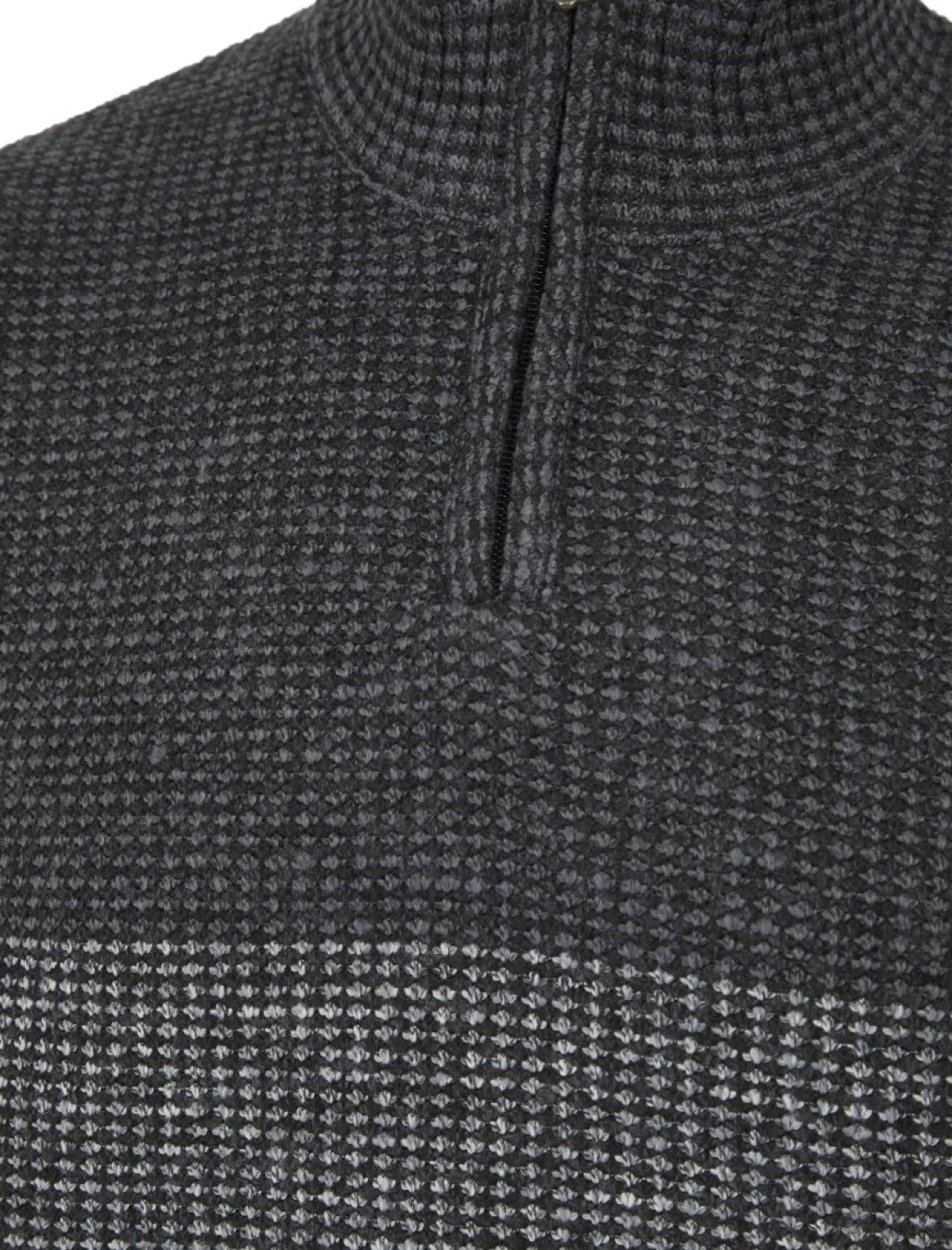 Clearance Mens 1/4 Zip Stripe Knitted Textured Jumper Knitwear | Sweatshirts & Hoodies