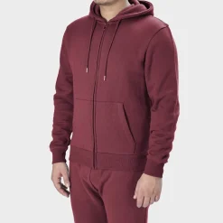 Sale Mens Burgundy Zip Hoodie Sweatshirts & Hoodies