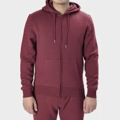 Sale Mens Burgundy Zip Hoodie Sweatshirts & Hoodies