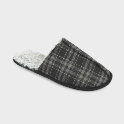 Outlet Mens Fur Lined Mule Slipper Slippers