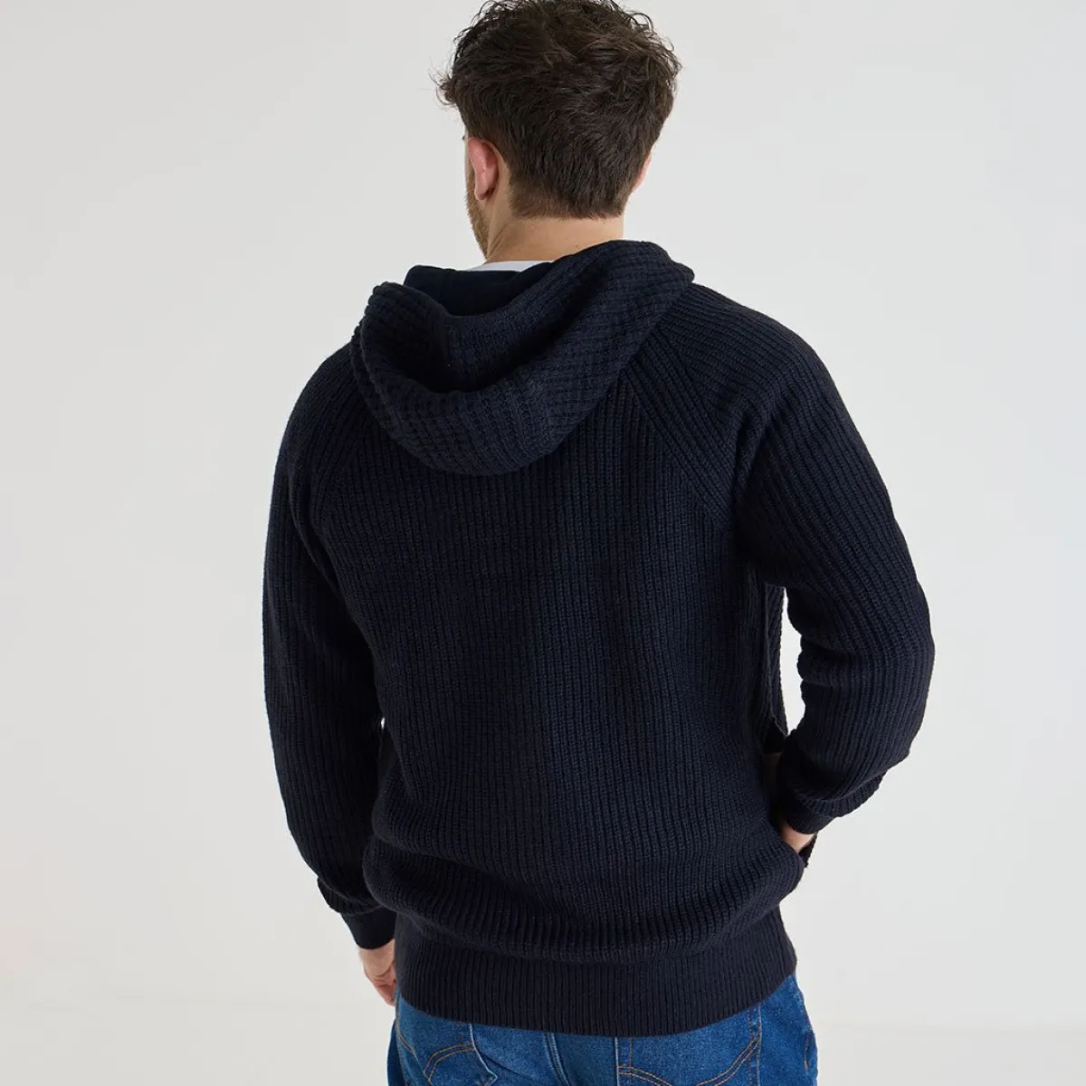 Outlet Mens Hooded Full Zipper Knitwear | Sweatshirts & Hoodies