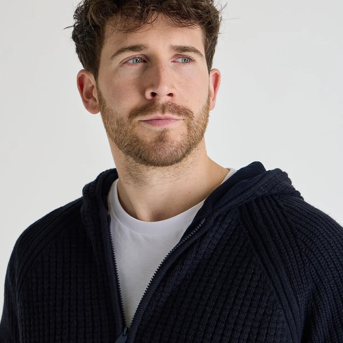 Outlet Mens Hooded Full Zipper Knitwear | Sweatshirts & Hoodies
