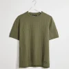 Outlet Men's Sage Textured Front Knitted T-Shirt T-Shirts & Polos