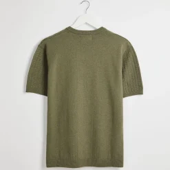 Outlet Men's Sage Textured Front Knitted T-Shirt T-Shirts & Polos
