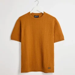 Discount Men's Textured Front Knitted T-Shirt T-Shirts & Polos