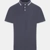 Best Men`s Tipped Collar Polo Navy T-Shirts & Polos