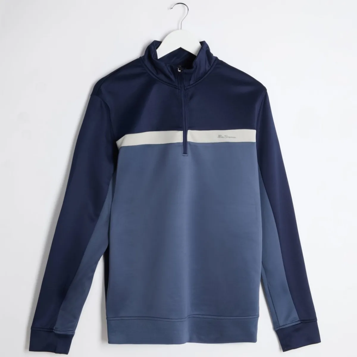 Sale Navy Mens Ben Sherman 1/4 Zip Sweatshirts & Hoodies