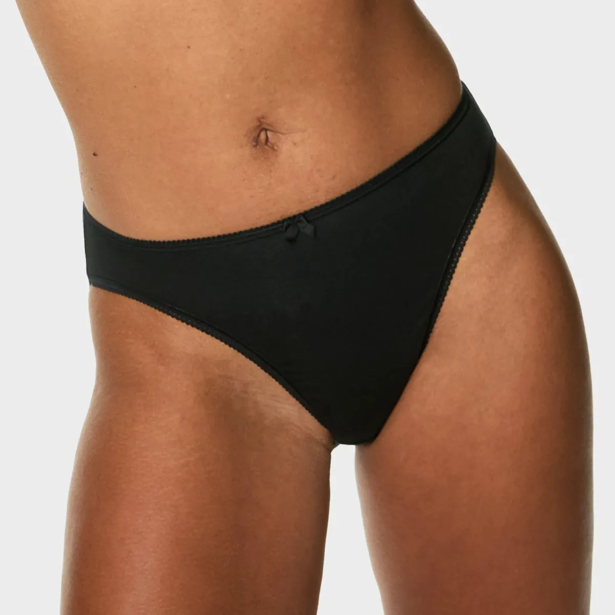 Outlet 5pk Black High Leg Briefs Women Underwear