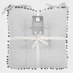 Best 2pk Chair Cushions With Pom Poms Pillows