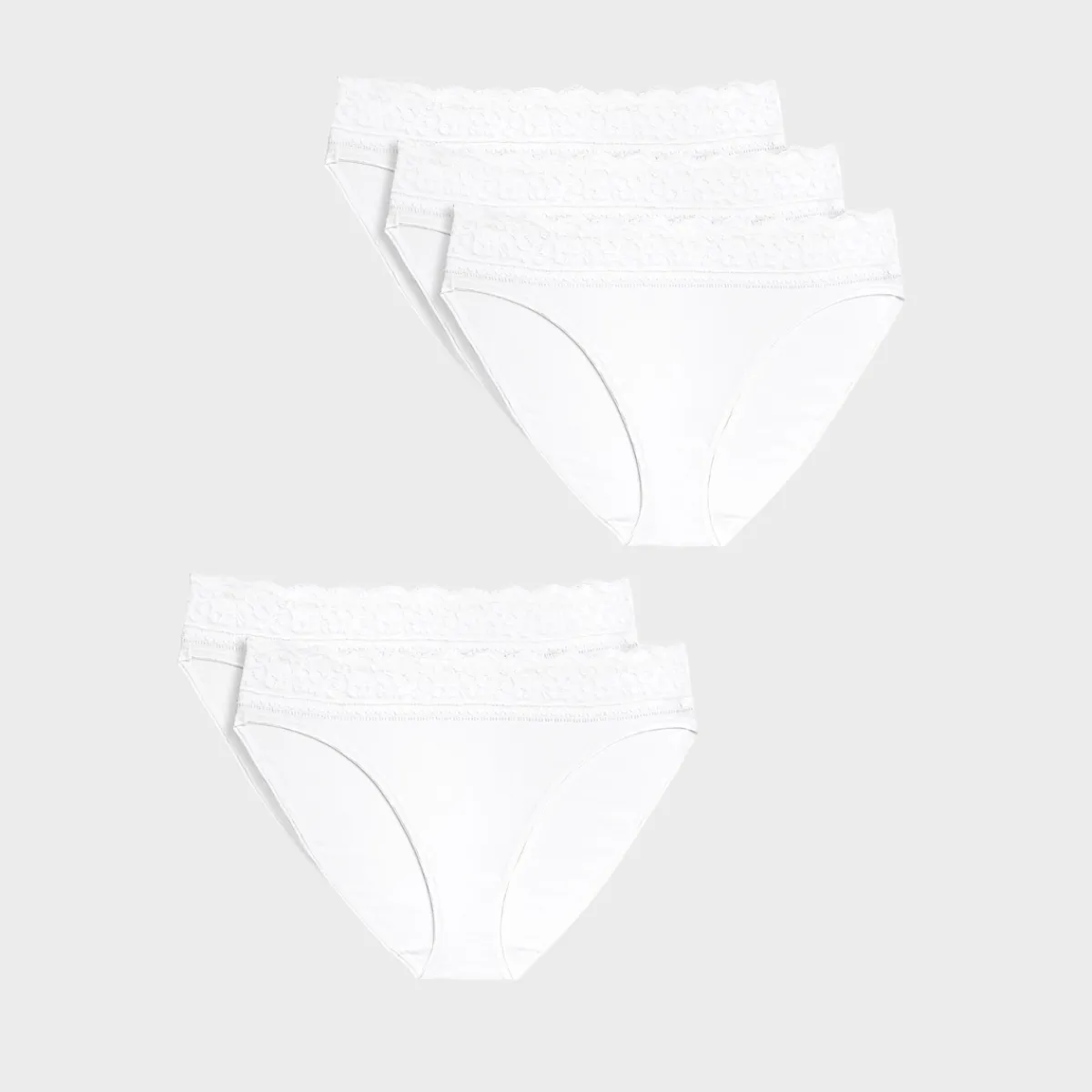 Sale 5pk White Lace High leg Briefs Women Underwear