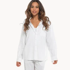 Sale Relaxed Fit Linen Blend Shirt Women Linen