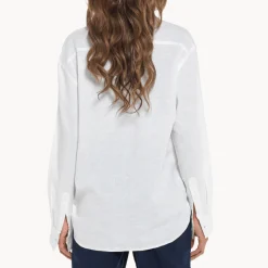 Sale Relaxed Fit Linen Blend Shirt Women Linen