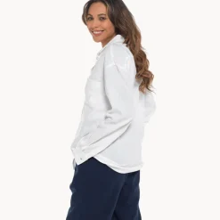 Sale Relaxed Fit Linen Blend Shirt Women Linen