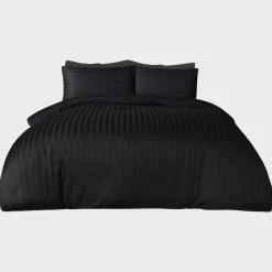 Hot Sleepdown Satin Stripe Single Duvet Set Duvet Cover Sets