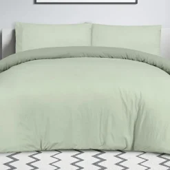 Sale Sleepdown Green Stripe Dobby Single Duvet Set Duvet Cover Sets